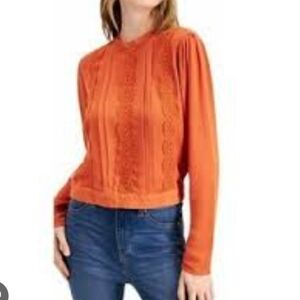 Elegant Orange Lace Blouse